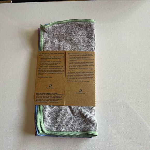 Norwex Mini Face and Body Cloths set of 3 in Gray with colored trim NWT - Picture 4 of 9